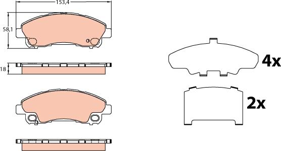 TRW GDB3644 - Bremžu uzliku kompl., Disku bremzes www.autospares.lv