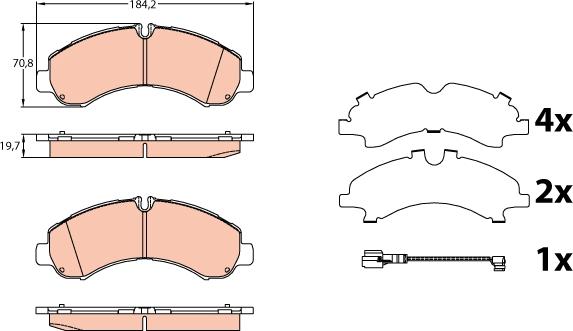 TRW GDB3645 - Bremžu uzliku kompl., Disku bremzes www.autospares.lv