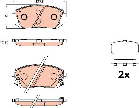 TRW GDB3640 - Тормозные колодки, дисковые, комплект www.autospares.lv