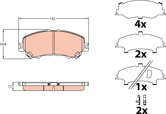 TRW GDB3648 - Bremžu uzliku kompl., Disku bremzes www.autospares.lv