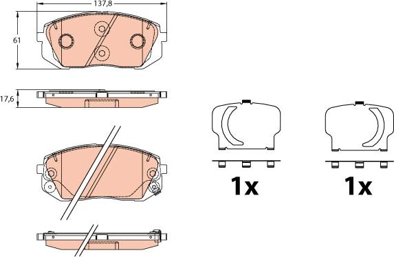 TRW GDB3642 - Тормозные колодки, дисковые, комплект www.autospares.lv