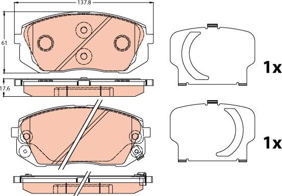 TRW GDB3647 - Тормозные колодки, дисковые, комплект www.autospares.lv