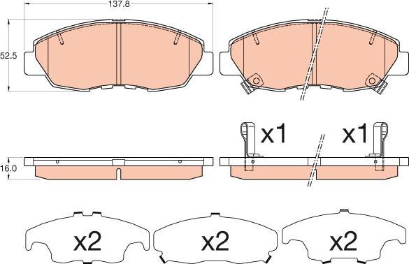 TRW GDB3609 - Bremžu uzliku kompl., Disku bremzes www.autospares.lv