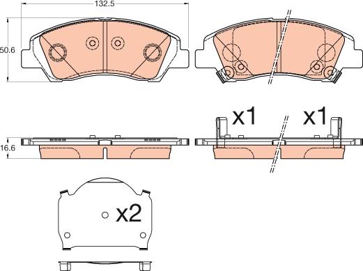 TRW GDB3618 - Bremžu uzliku kompl., Disku bremzes www.autospares.lv