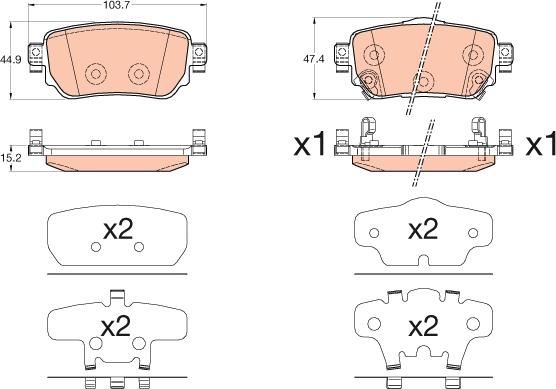 TRW GDB3617DT - Bremžu uzliku kompl., Disku bremzes www.autospares.lv