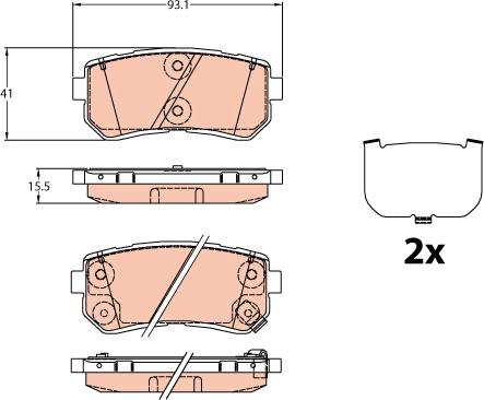 TRW GDB3636 - Brake Pad Set, disc brake www.autospares.lv