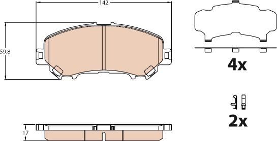 TRW GDB3631 - Bremžu uzliku kompl., Disku bremzes www.autospares.lv