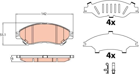 TRW GDB3633 - Brake Pad Set, disc brake www.autospares.lv