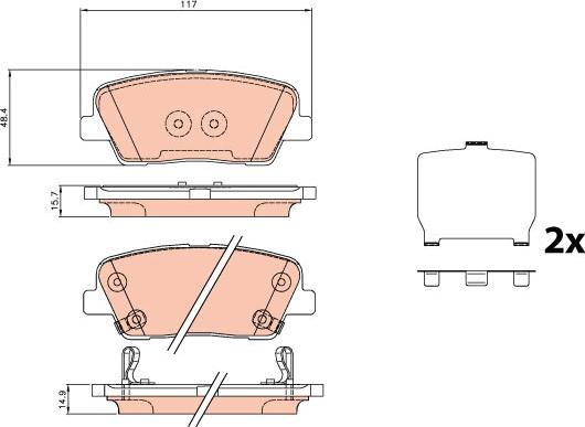 TRW GDB3624 - Bremžu uzliku kompl., Disku bremzes www.autospares.lv