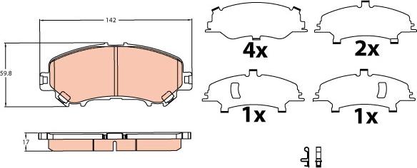 TRW GDB3622 - Bremžu uzliku kompl., Disku bremzes www.autospares.lv