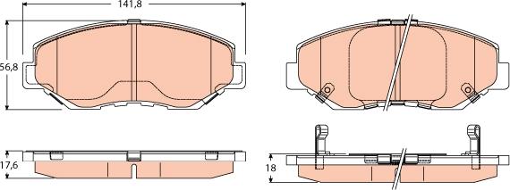 TRW GDB3627 - Тормозные колодки, дисковые, комплект www.autospares.lv