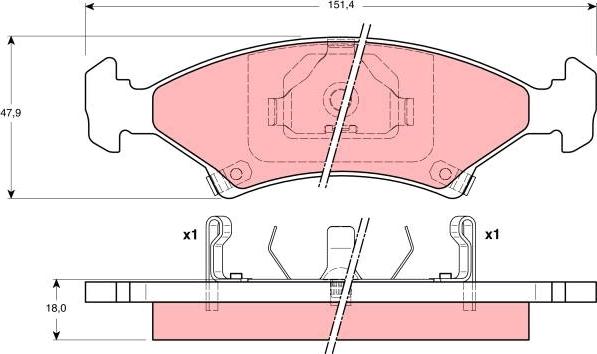 TRW GDB3096 - Тормозные колодки, дисковые, комплект www.autospares.lv