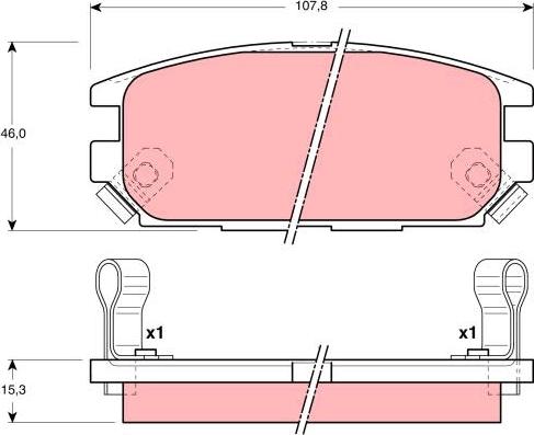 TRW GDB3044 - Brake Pad Set, disc brake www.autospares.lv