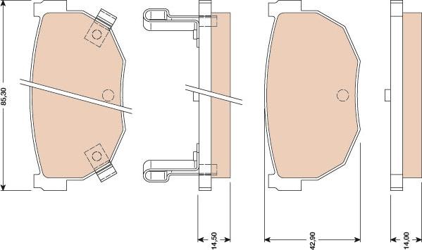 TRW GDB3056 - Brake Pad Set, disc brake www.autospares.lv