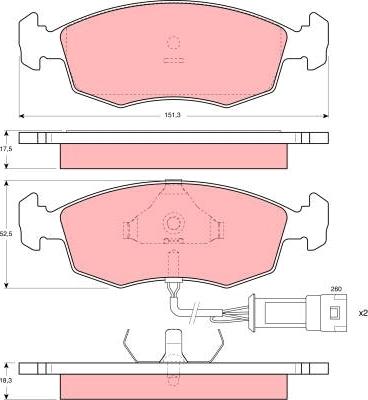 TRW GDB301 - Тормозные колодки, дисковые, комплект www.autospares.lv