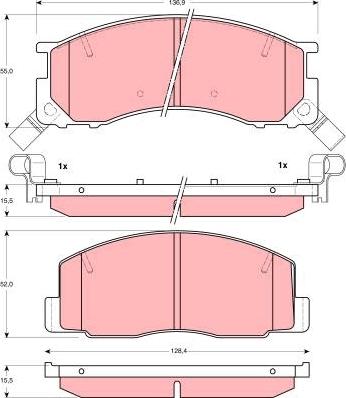 TRW GDB3086DT - Bremžu uzliku kompl., Disku bremzes www.autospares.lv