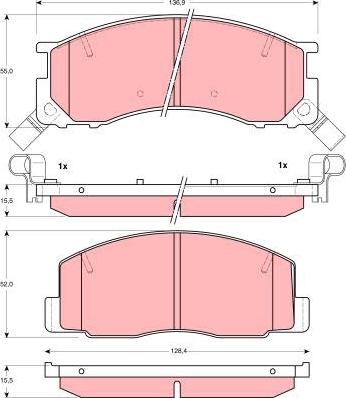 TRW GDB3086 - Brake Pad Set, disc brake www.autospares.lv