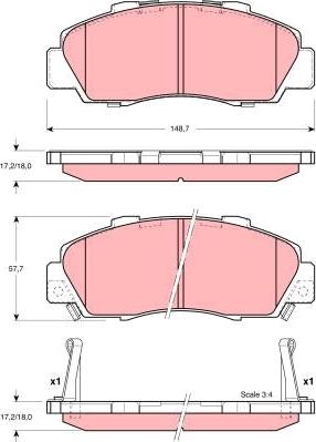 TRW GDB3196 - Brake Pad Set, disc brake www.autospares.lv