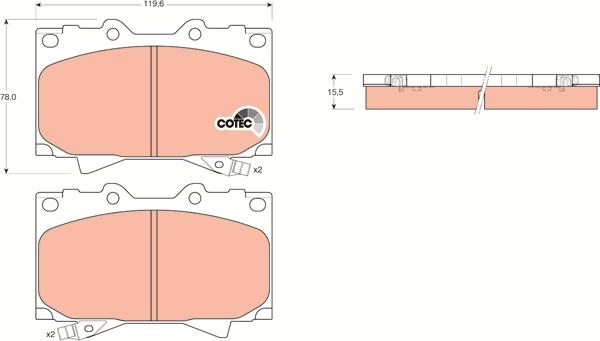 TRW GDB3197DT - Brake Pad Set, disc brake www.autospares.lv