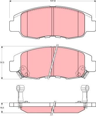 TRW GDB3144 - Тормозные колодки, дисковые, комплект www.autospares.lv