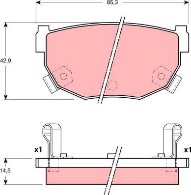 TRW GDB3143 - Тормозные колодки, дисковые, комплект www.autospares.lv