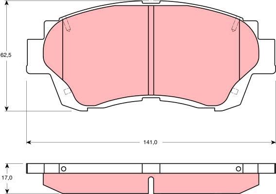 TRW GDB3155AT - Тормозные колодки, дисковые, комплект www.autospares.lv