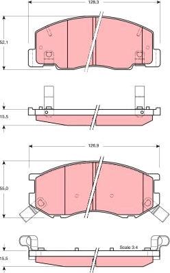 TRW GDB3157 - Тормозные колодки, дисковые, комплект www.autospares.lv