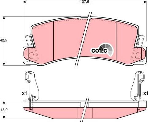 TRW GDB3164 - Brake Pad Set, disc brake www.autospares.lv