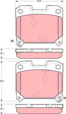 TRW GDB3105 - Brake Pad Set, disc brake www.autospares.lv