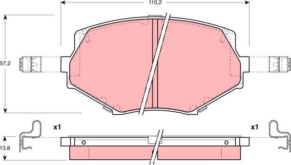 TRW GDB3103DT - Bremžu uzliku kompl., Disku bremzes www.autospares.lv