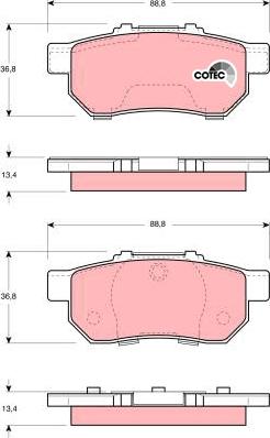 TRW GDB3113 - Тормозные колодки, дисковые, комплект www.autospares.lv