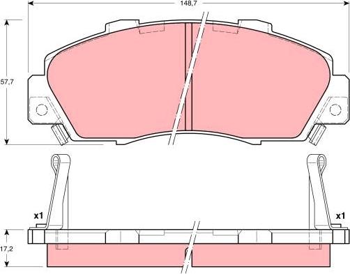 TRW GDB3188 - Brake Pad Set, disc brake www.autospares.lv