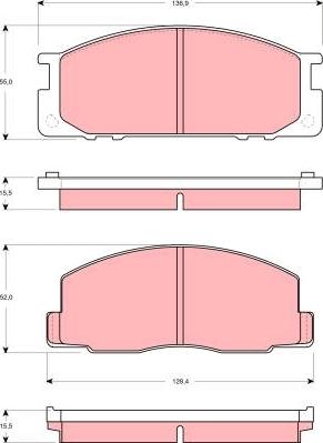 TRW GDB3130 - Тормозные колодки, дисковые, комплект www.autospares.lv