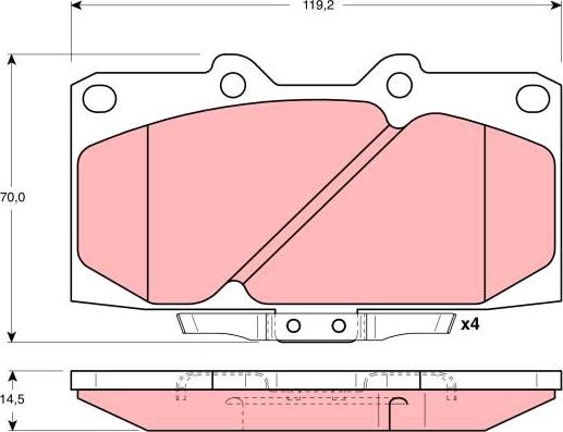 TRW GDB3131 - Тормозные колодки, дисковые, комплект www.autospares.lv