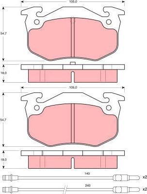 TRW GDB313 - Bremžu uzliku kompl., Disku bremzes www.autospares.lv