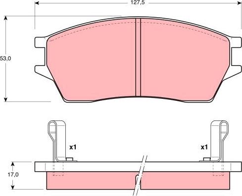 TRW GDB3128 - Brake Pad Set, disc brake www.autospares.lv