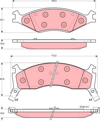 TRW GDB3123 - Тормозные колодки, дисковые, комплект www.autospares.lv