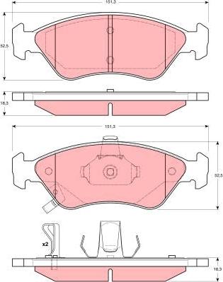 TRW GDB3173 - Тормозные колодки, дисковые, комплект www.autospares.lv