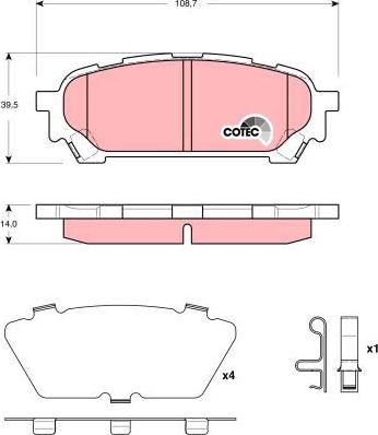 TRW GDB3395 - Тормозные колодки, дисковые, комплект www.autospares.lv