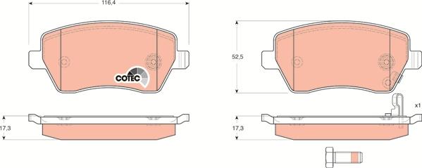 TRW GDB3396 - Brake Pad Set, disc brake www.autospares.lv