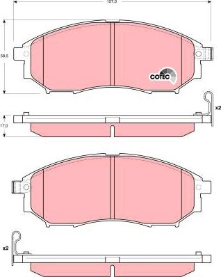 TRW GDB3392AT - Bremžu uzliku kompl., Disku bremzes www.autospares.lv