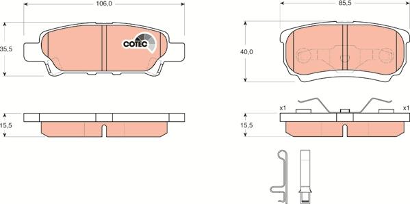 TRW GDB3341DT - Brake Pad Set, disc brake www.autospares.lv