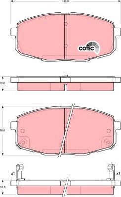 TRW GDB3342AT - Bremžu uzliku kompl., Disku bremzes www.autospares.lv