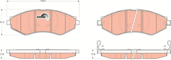 TRW GDB3347 - Тормозные колодки, дисковые, комплект www.autospares.lv