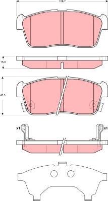 TRW GDB3351 - Тормозные колодки, дисковые, комплект www.autospares.lv