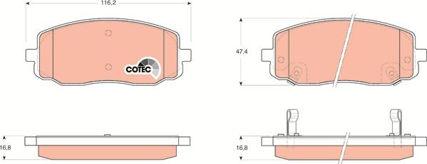 TRW GDB3369AT - Bremžu uzliku kompl., Disku bremzes www.autospares.lv