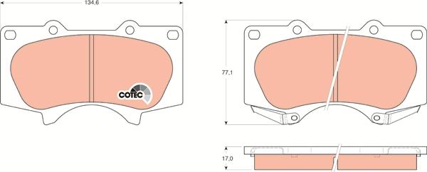 TRW GDB3364 - Brake Pad Set, disc brake www.autospares.lv