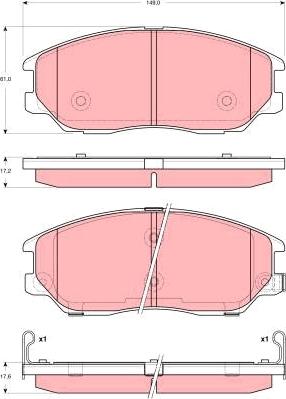 TRW GDB3360AT - Bremžu uzliku kompl., Disku bremzes www.autospares.lv