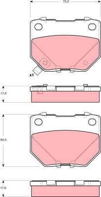 TRW GDB3308 - Brake Pad Set, disc brake www.autospares.lv