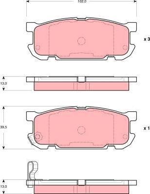 TRW GDB3303 - Bremžu uzliku kompl., Disku bremzes autospares.lv